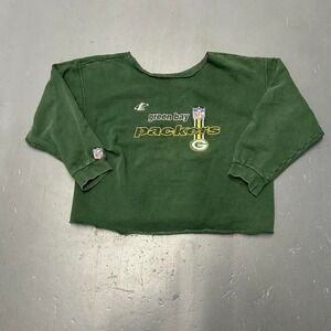 Vintage 90s Logo athletic Green Bay packers custom cropped and chopped Crewneck